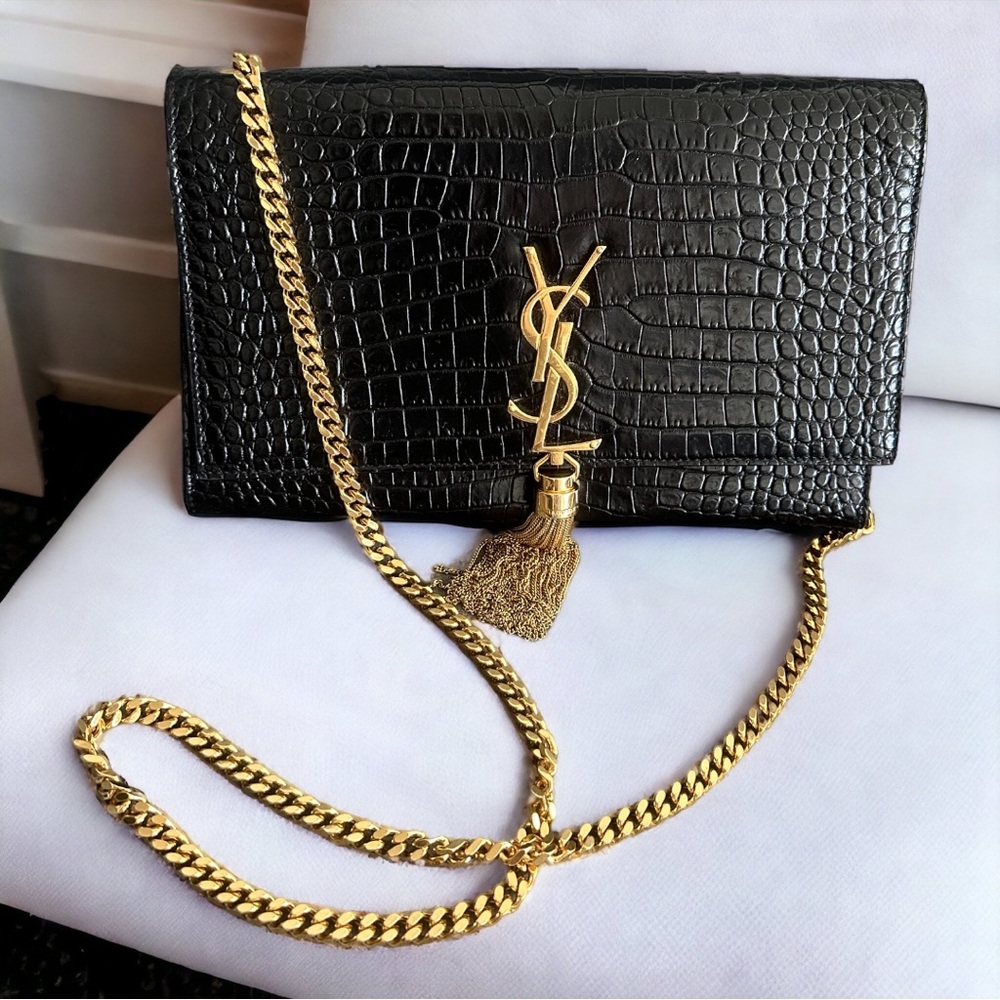 YSL Medium Kate tassel in crocodile embossed leather - Picture 1 of 1